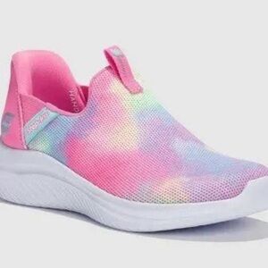 Skechers S Sport Baily Step in Sneakers - Tie Dye - GIRLS size 5 NEW